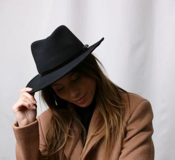 Chapeau Noir Classique Large