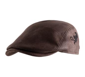 Casquette plate imitation cuir Fauve