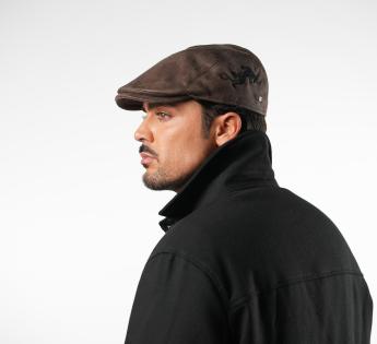 Casquette plate imitation cuir Fauve